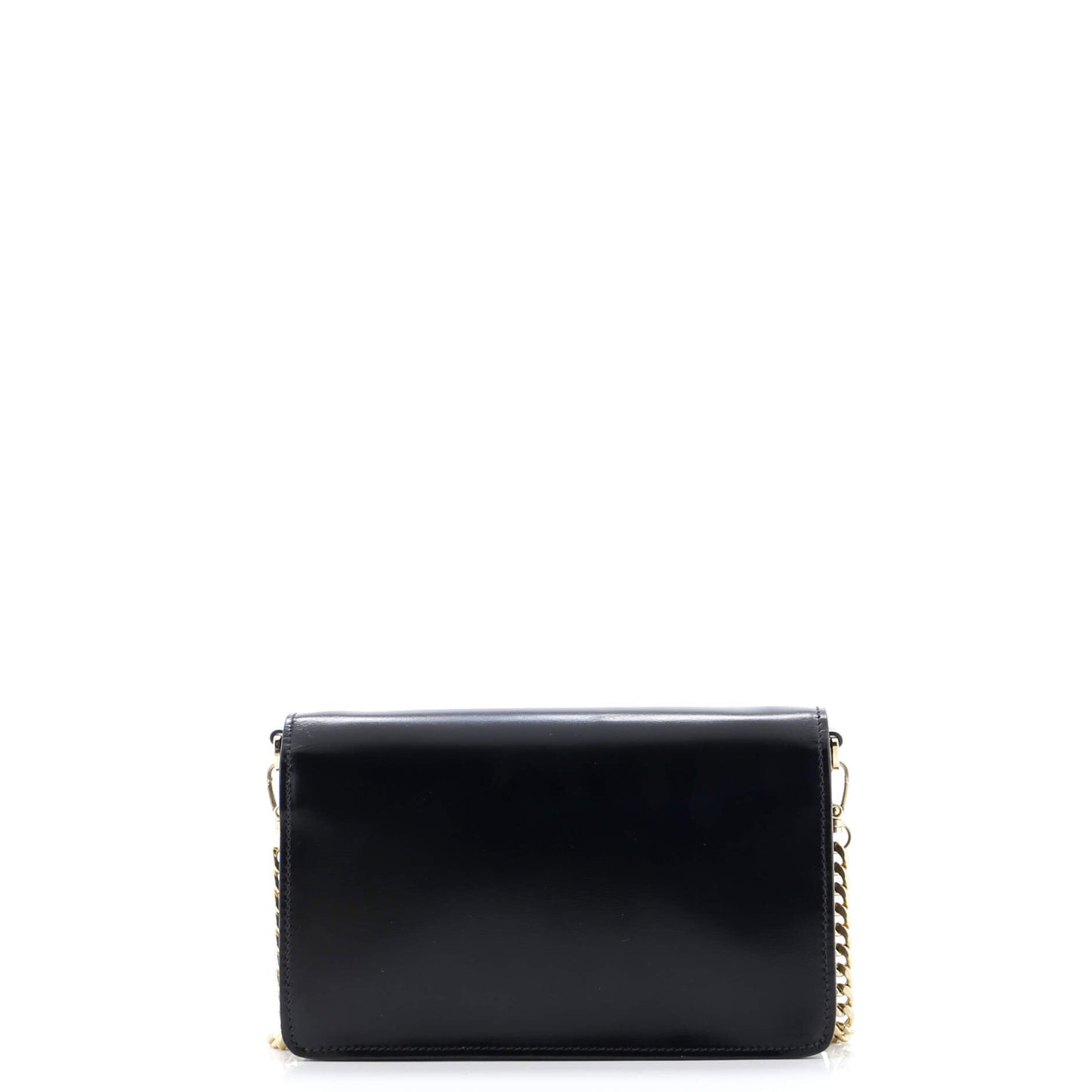 Prada Triangle Logo Envelope Chain Crossbody Bag Leather
