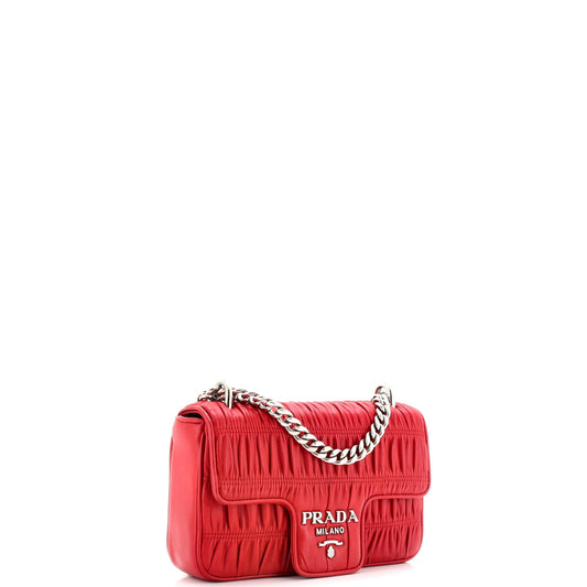 Prada Chain Flap Shoulder Bag Nappa Gaufre Small