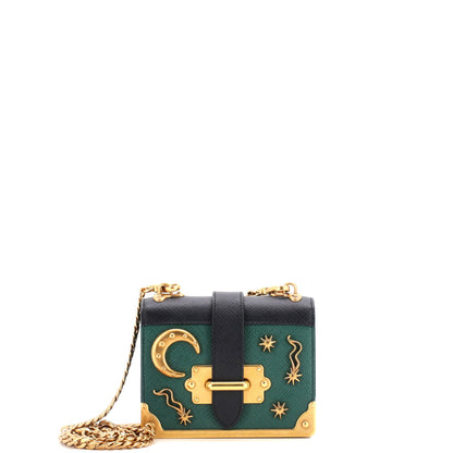 Prada Cahier Crossbody Bag Embellished Leather Micro