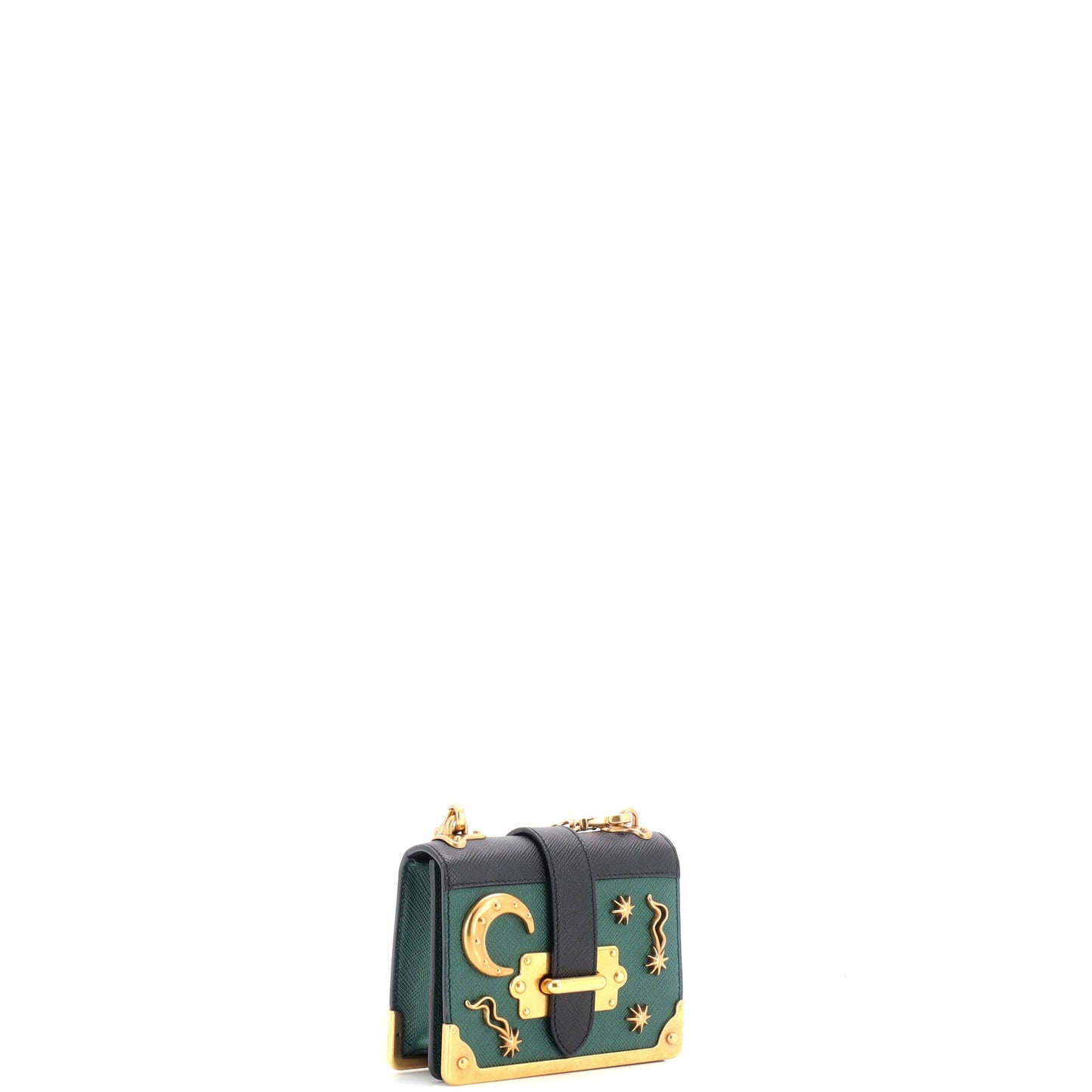 Prada Cahier Crossbody Bag Embellished Leather Micro