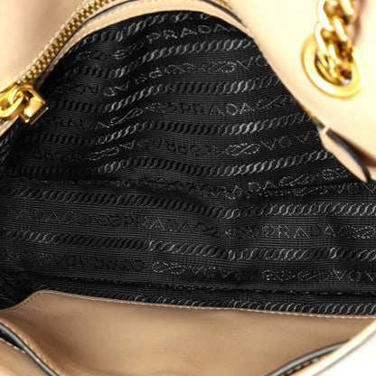 Prada Pattina Flap Shoulder Bag Saffiano Leather Small