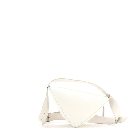 Prada Triangle Logo Zip Around Shoulder Bag Saffiano Leather