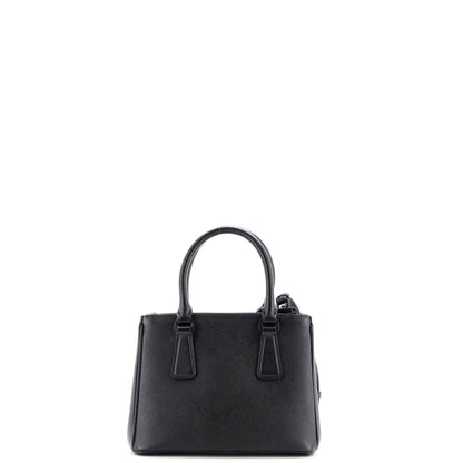 Prada Monochrome Galleria Double Zip Tote Saffiano Leather Mini
