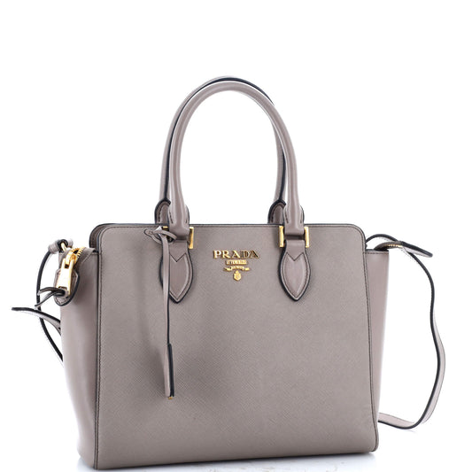 Prada Convertible Tote Saffiano with Soft Calf Small