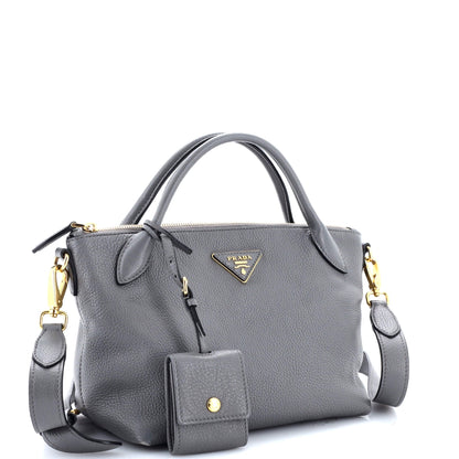 Prada Dual Strap Zip Tote Vitello Daino Small