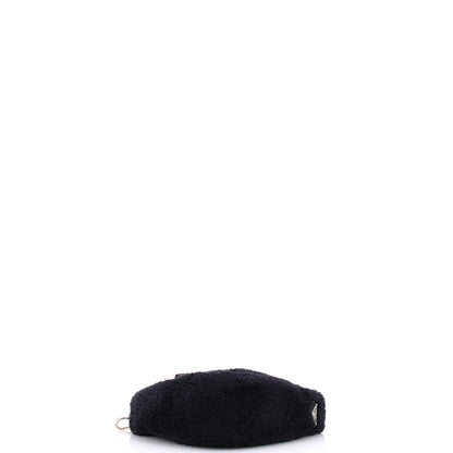 Prada Triangle Logo Zip Crossbody Bag Terry Cloth Small