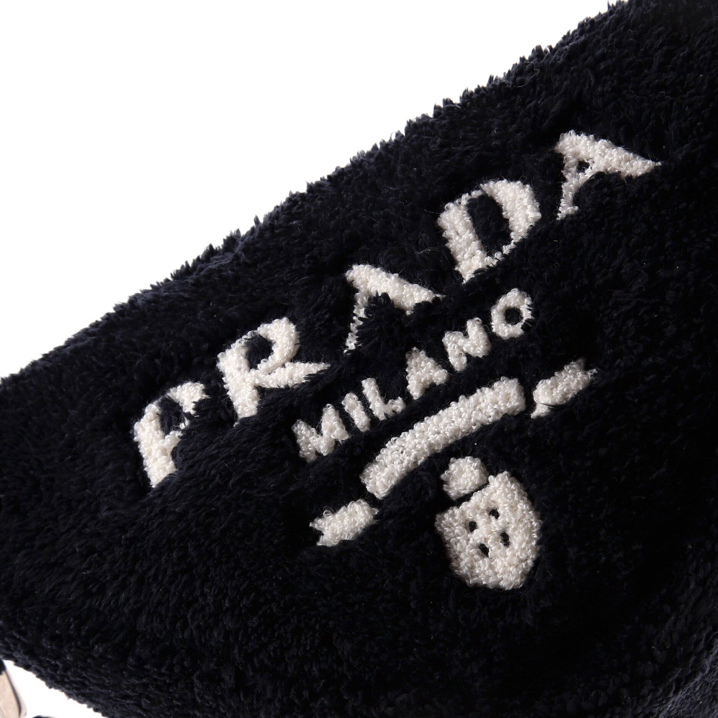Prada Triangle Logo Zip Crossbody Bag Terry Cloth Small