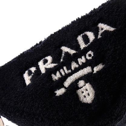 Prada Triangle Logo Zip Crossbody Bag Terry Cloth Small