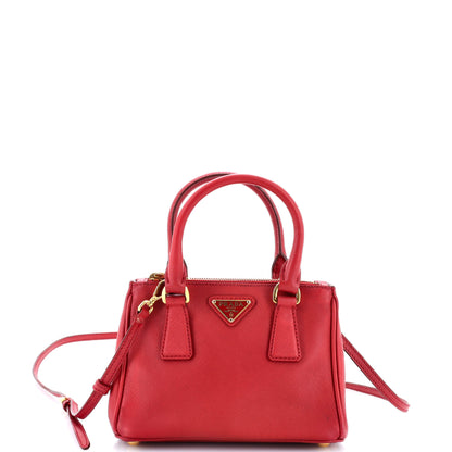 Prada Galleria Double Zip Tote Saffiano Leather Mini