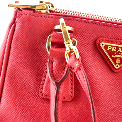Prada Galleria Double Zip Tote Saffiano Leather Mini