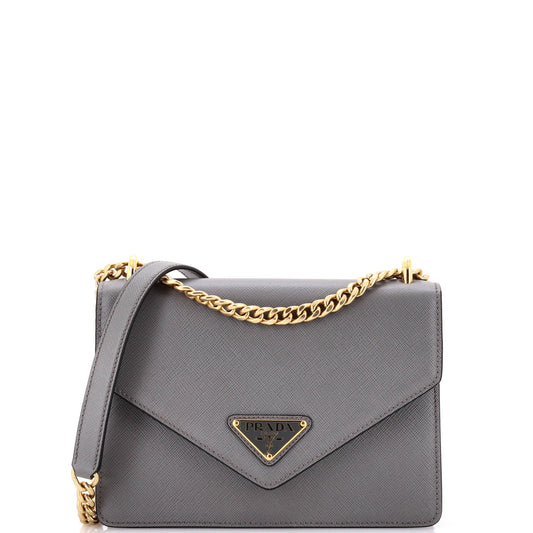 Prada Envelope Flap Chain Shoulder bag Saffiano Leather Small