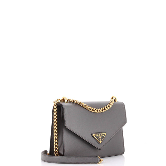 Prada Envelope Flap Chain Shoulder bag Saffiano Leather Small