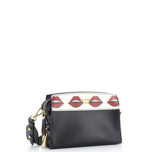 Prada Esplanade Crossbody Bag Printed Saffiano and City Calf Small