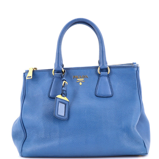 Prada Double Zip Convertible Tote Vitello Daino Large