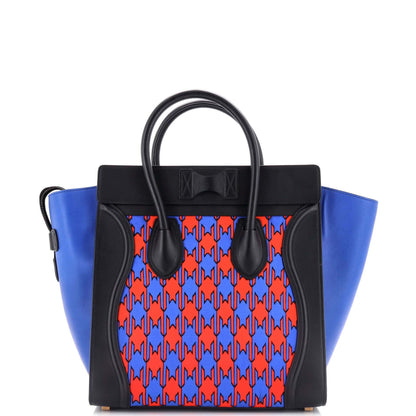 Celine Luggage Bag Printed Textile and Leather Mini
