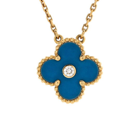VAN CLEEF ヴィンテージ アルハンブラ ネックレス 18Kブルー