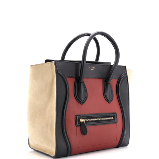 Celine Tricolor Luggage Bag Leather Micro