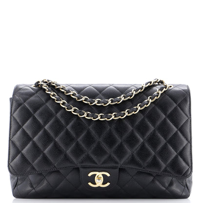 【マキシサイズ】CHANEL キャビアスキン ショルダーバッグ