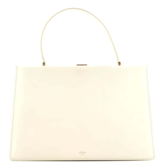 Celine Clasp Top Handle Bag Leather Medium