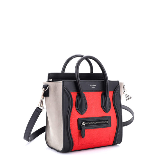 Celine Tricolor Luggage Bag Leather Nano