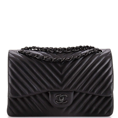 超レア SO BLACK★CHANELラムスキン ジャンボ