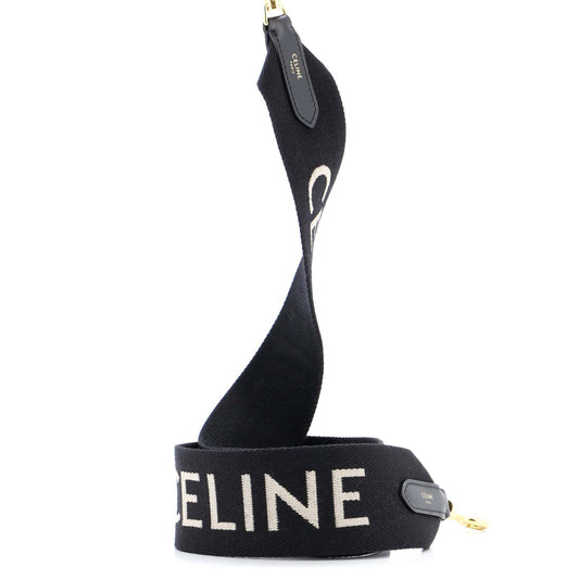 Celine Logo Shoulder Strap Jacquard Wool Long
