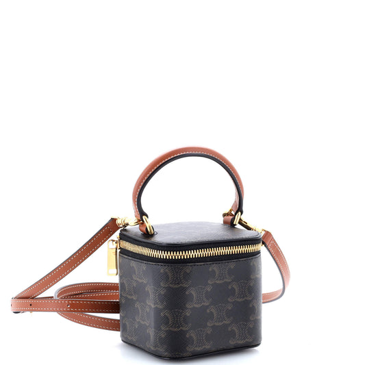Celine Top Handle Square Vanity Case Triomphe Coated Canvas Mini