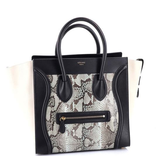 Celine Luggage Bag Python and Leather Mini
