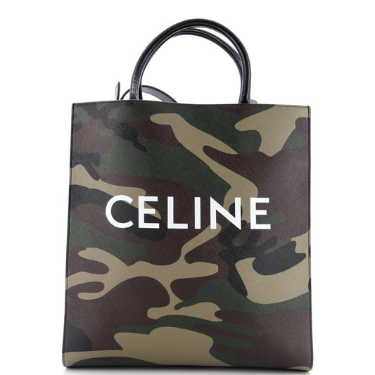 Celine Vertical Cabas Tote Camouflage Coated Canvas Medium