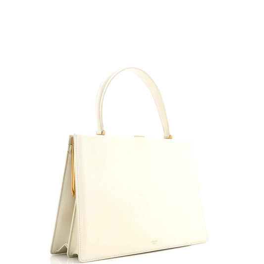 Celine Clasp Top Handle Bag Leather Medium
