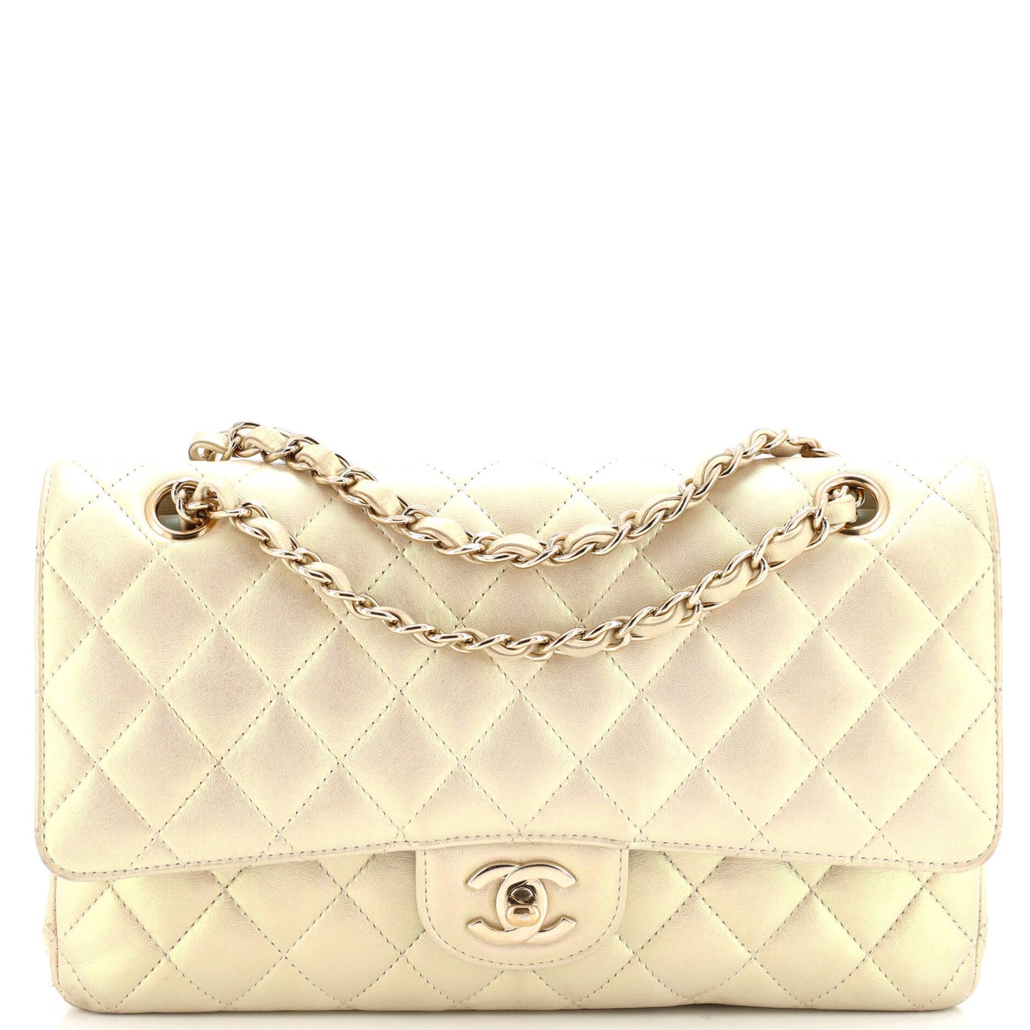 CHANEL イリディセントダブルフラップ