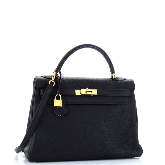 HERMES ケリーブラックゴールド 32