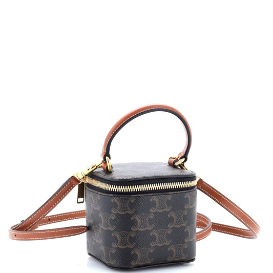 Celine Top Handle Square Vanity Case Triomphe Coated Canvas Mini