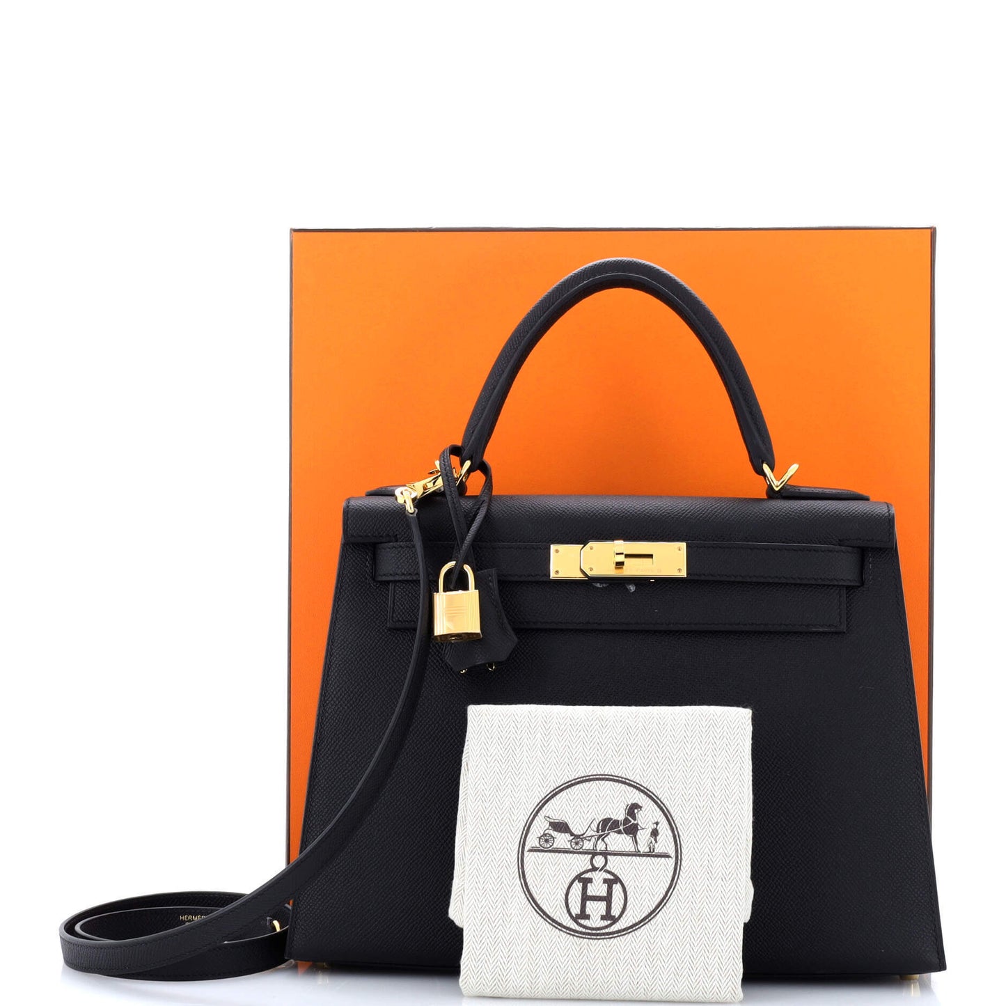 HERMES ケリーブラック ゴールド 28