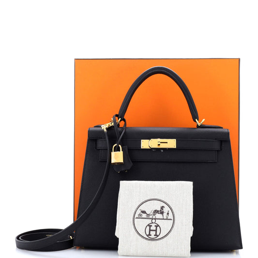 HERMES ケリーブラック ゴールド 28