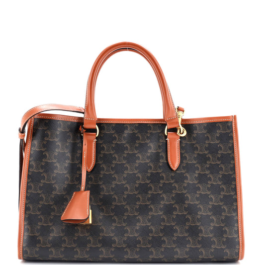 Celine Horizontal Cabas Tote Triomphe Coated Canvas Mini