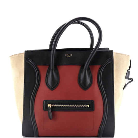 Celine Tricolor Luggage Bag Leather Micro