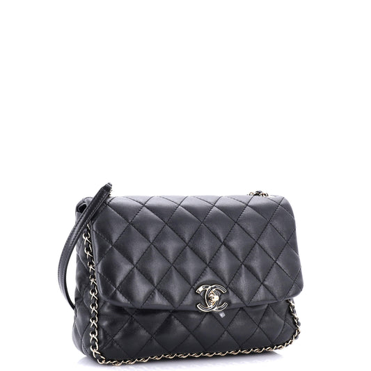 CHANEL 未使用 エナメルバッグ ラムスキン