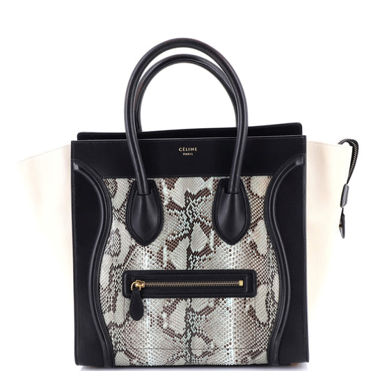 Celine Luggage Bag Python and Leather Mini