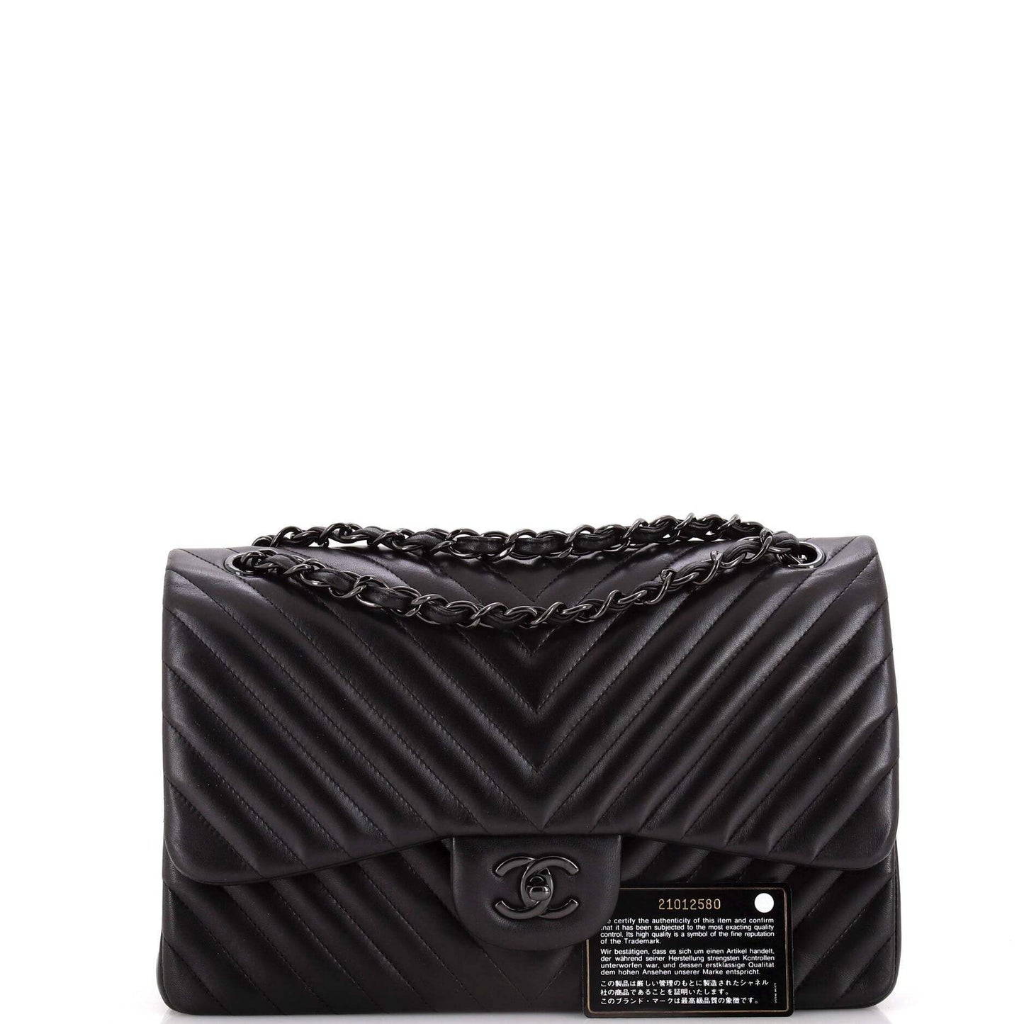 超レア SO BLACK★CHANELラムスキン ジャンボ