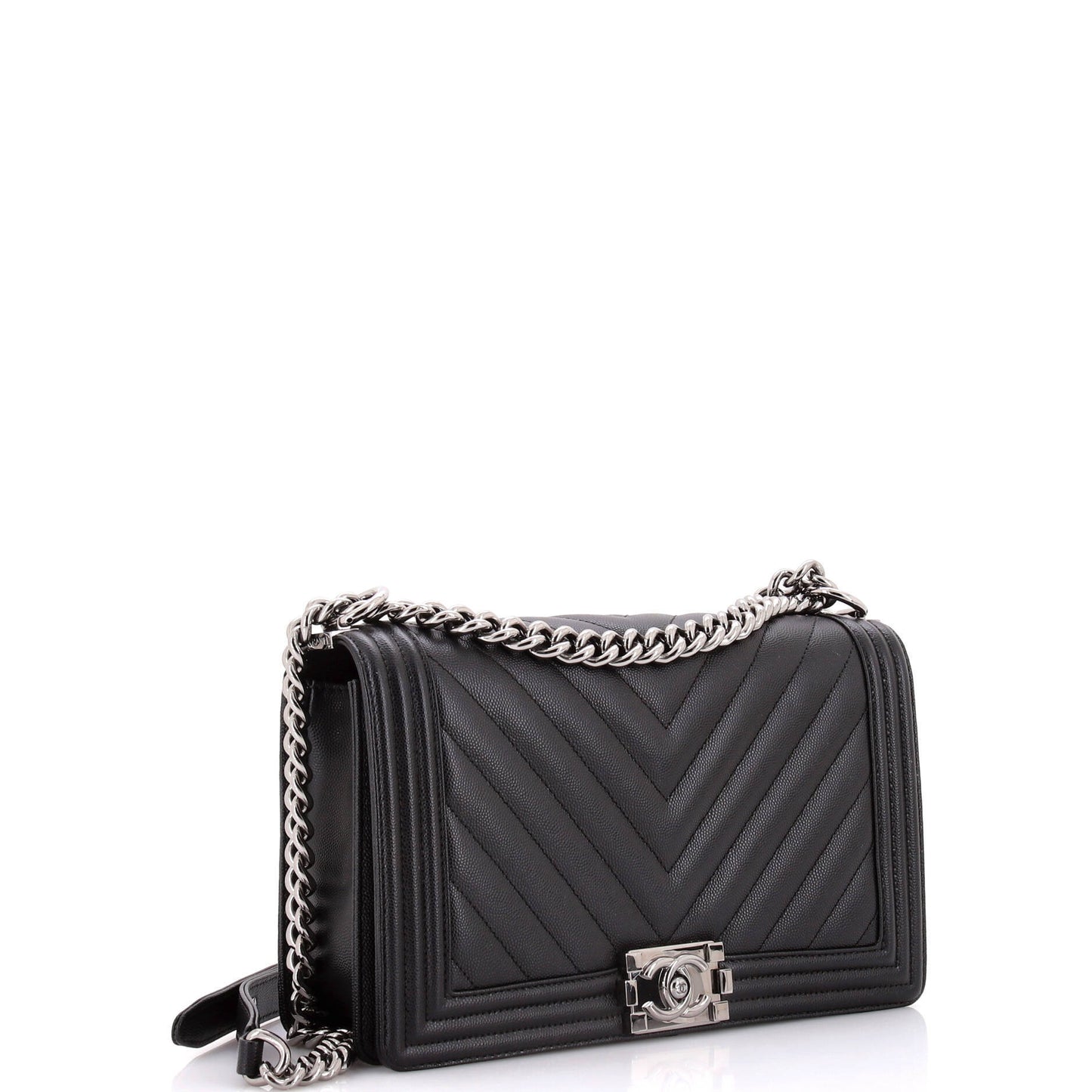 CHANELキャビアスキン シェブロン
