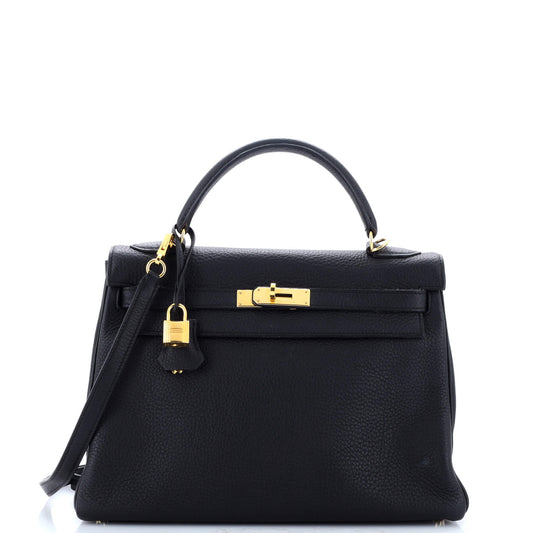 HERMES ケリーブラックゴールド 32