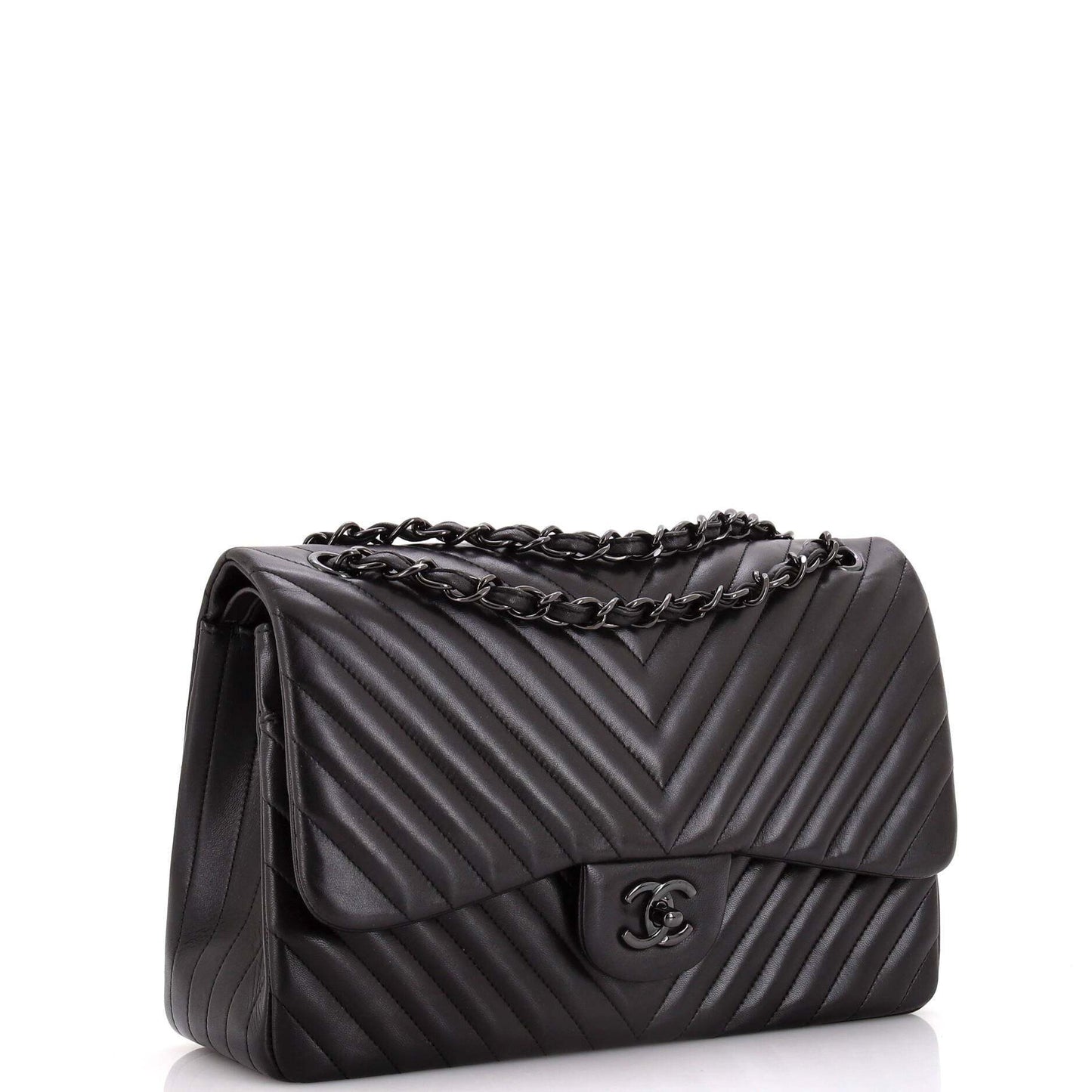 超レア SO BLACK★CHANELラムスキン ジャンボ