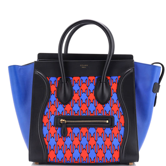 Celine Luggage Bag Printed Textile and Leather Mini