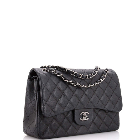 【極美品】CHANELキャビアスキン ジャンボ イリディセント