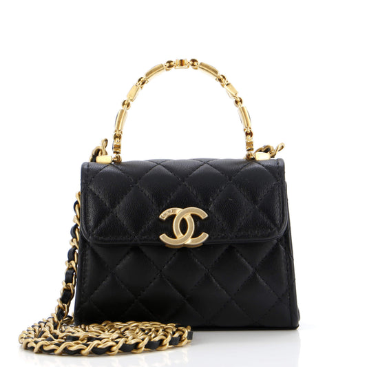 CHANELココエナメル トップハンドル スモール
