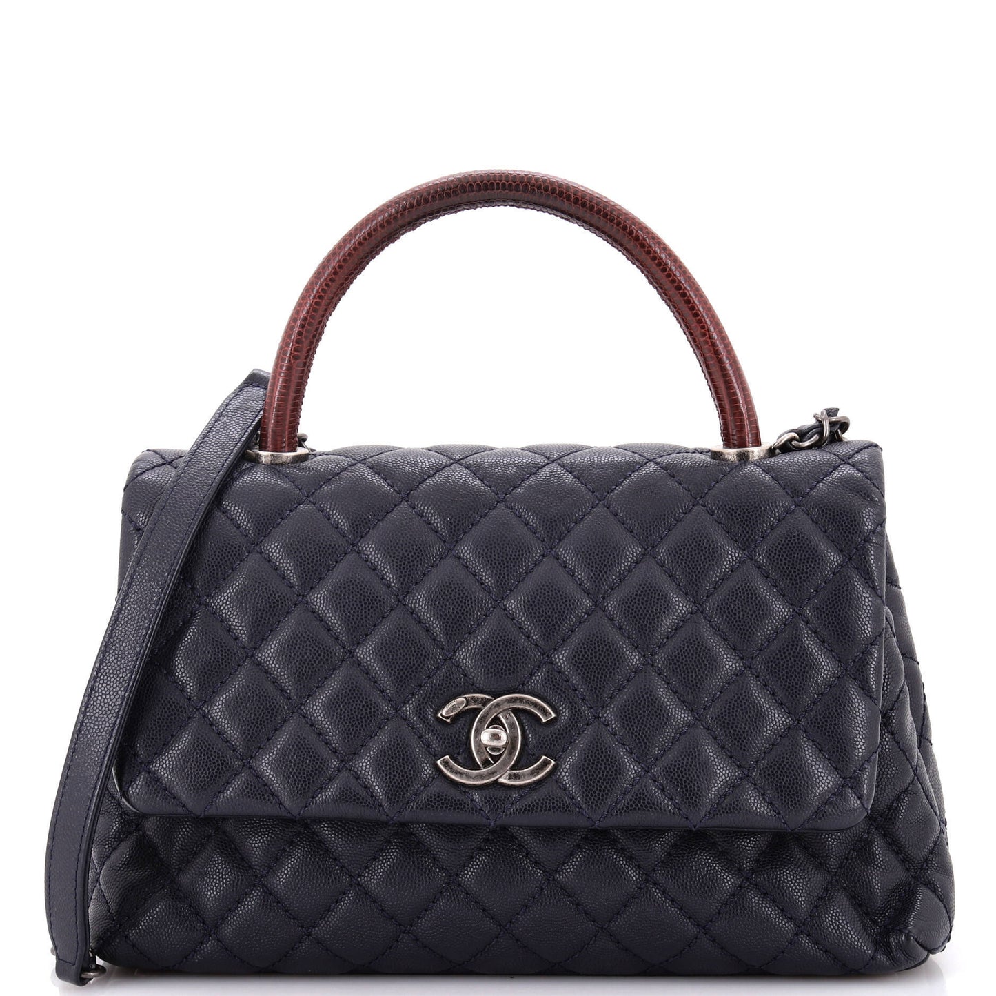 CHANELココハンドル キャビアスキン リザード