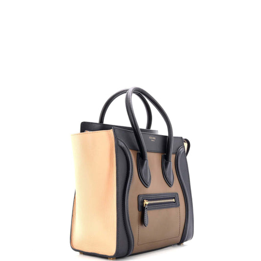 Celine Tricolor Luggage Bag Leather Micro