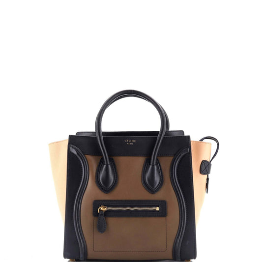 Celine Tricolor Luggage Bag Leather Micro
