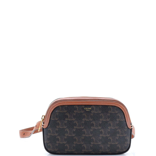 Celine Camera Bag Triomphe Coated Canvas Small